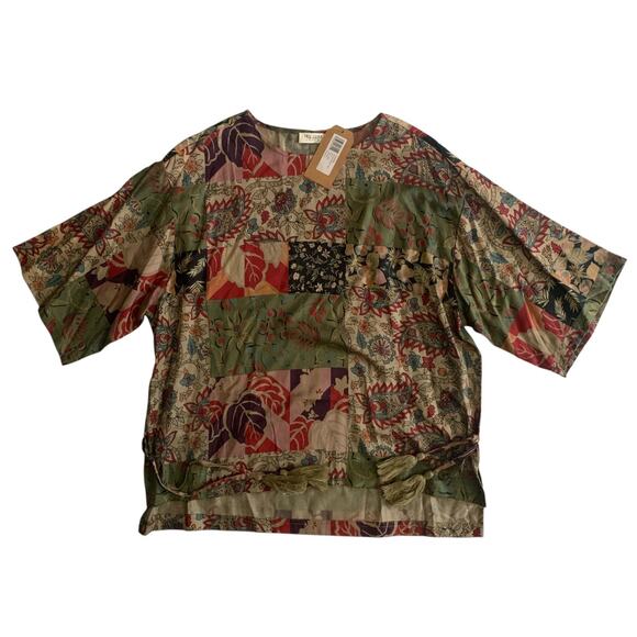 Tru Luxe Jeans Women's Size M Short Sleeve Floral Print Tunic Top Blouse New - Picture 14 of 15